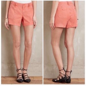 Level 99 for Anthropologie | Coral Cicerone Shorts